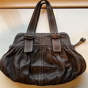 Cole Haan brown leather top handle satchel
